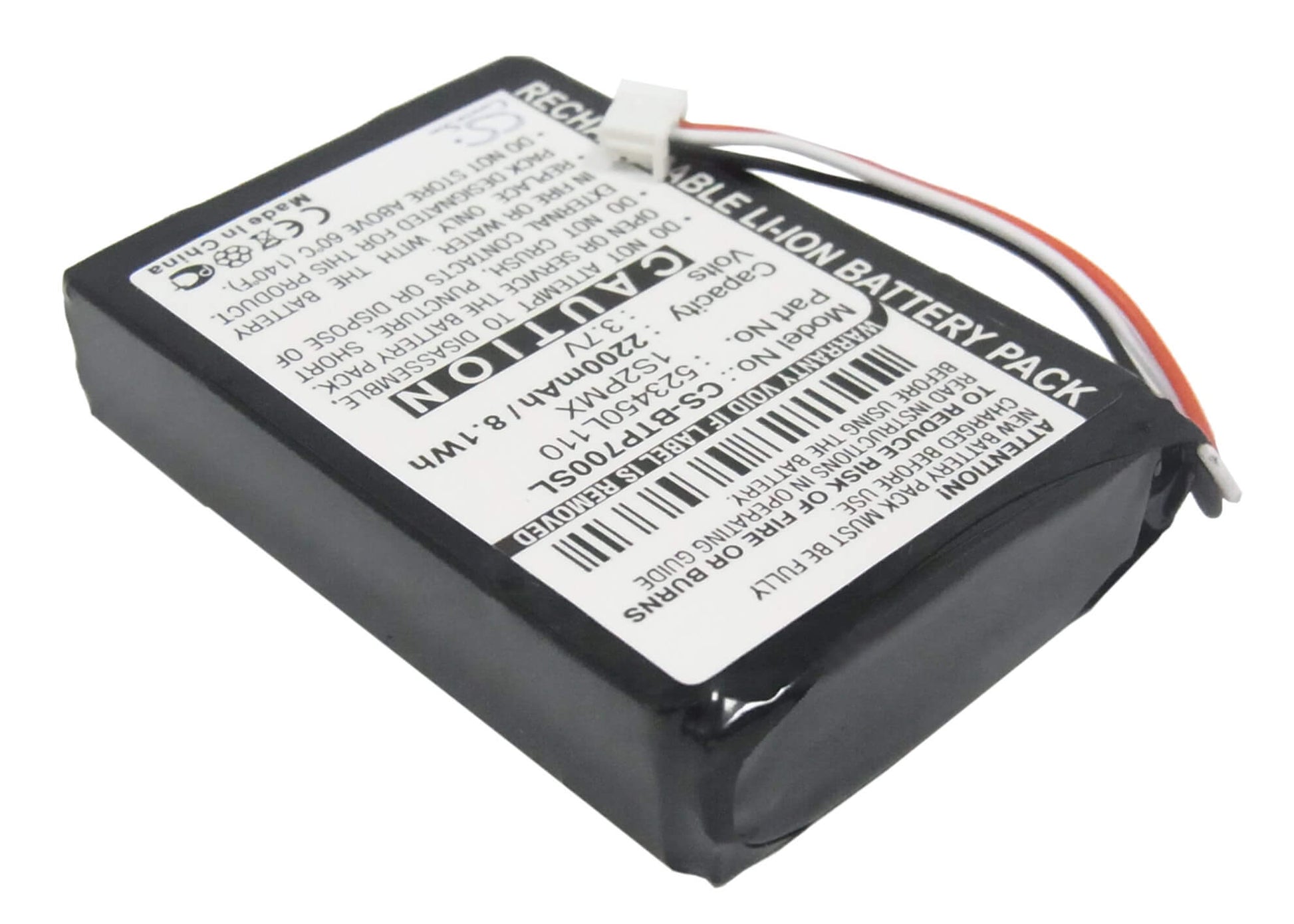 3.7V, 2200mAh, Li-ion Battery fits Blaupunkt, Travelpilot 500, Travelpilot 700, 8.14Wh