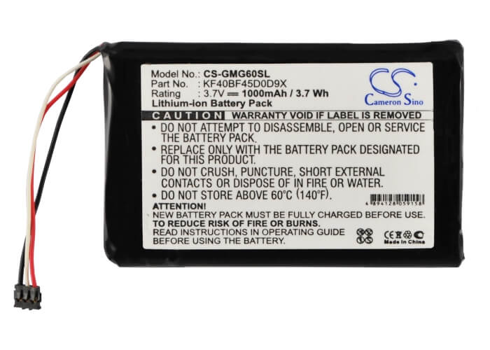 3.7V, 1000mAh, Li-ion Battery fits Garmin, Approach G6, 3.7Wh