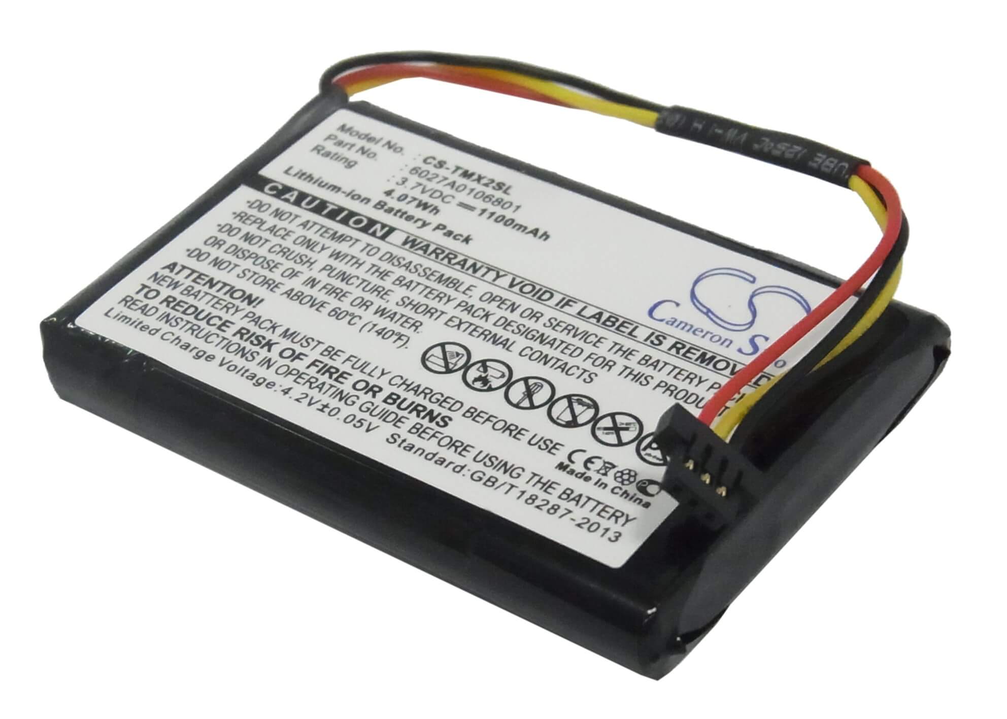 3.7V, 1100mAh, Li-ion Battery fits Tomtom, 4et0.002.02, 4et03, 4.07Wh