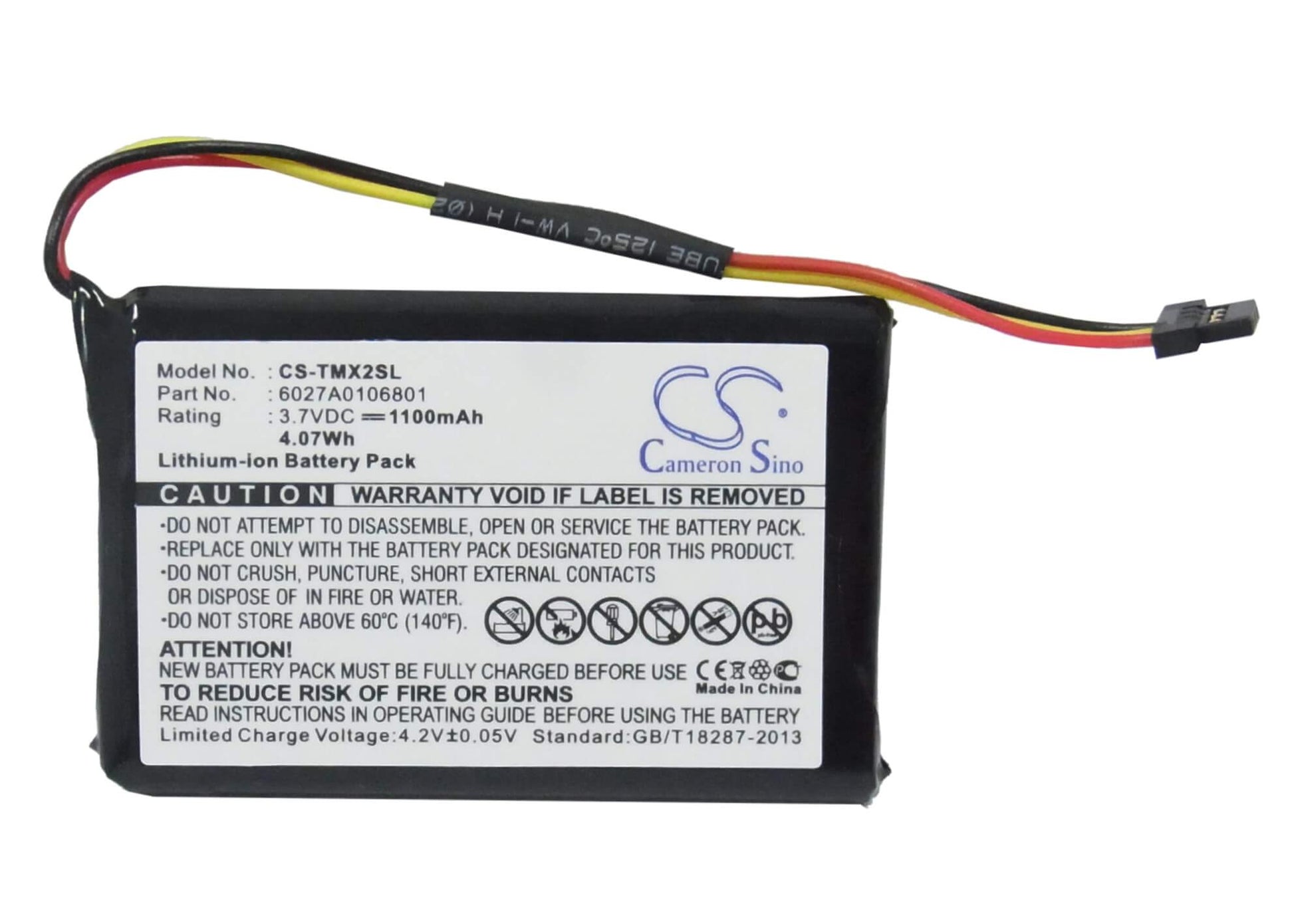 3.7V, 1100mAh, Li-ion Battery fits Tomtom, 4et0.002.02, 4et03, 4.07Wh