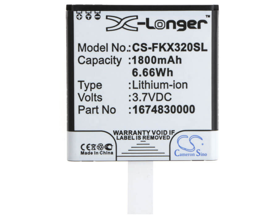 3.7V, 1800mAh, Li-ion Battery fits Falk, Ibex 25, Ibex 25 Touring, 6.66Wh
