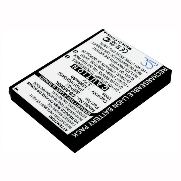 3.7V, 1350mAh, Li-ion Battery fits Asus, Mypal A630, Mypal A632, 4.995Wh