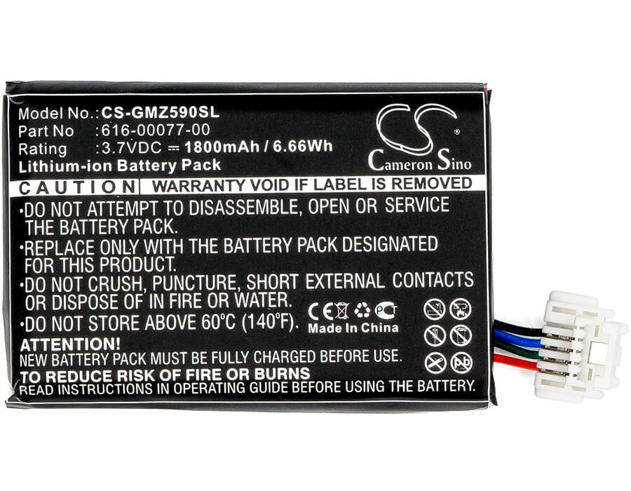 3.7V, 1800mAh, Li-ion Battery fits Garmin, 010-01603-10, Zumo 590, 6.66Wh