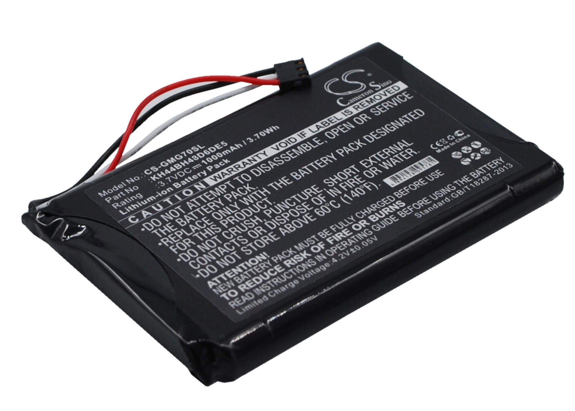 3.7V, 1000mAh, Li-ion Battery fits Garmin, Approach G7, 3.7Wh