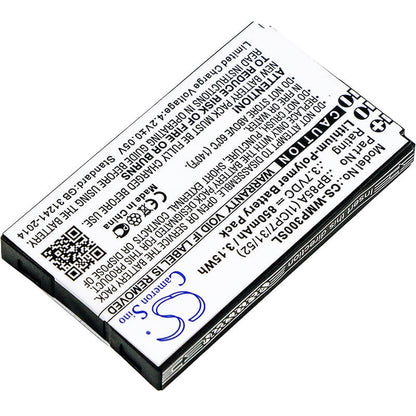 3.7V, 850mAh, Li-Polymer Battery fits Wm Systems, Wmp 300, Wmp-300, 3.145Wh