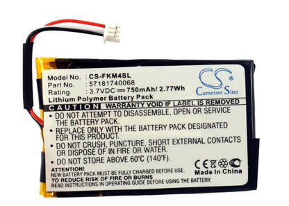 3.7V, 750mAh, Li-Polymer Battery fits Falk, M2, M4, 2.775Wh