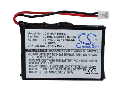 3.7V, 1050mAh, Li-ion Battery fits Sureshotgps, 1110-1, 8800, 3.885Wh
