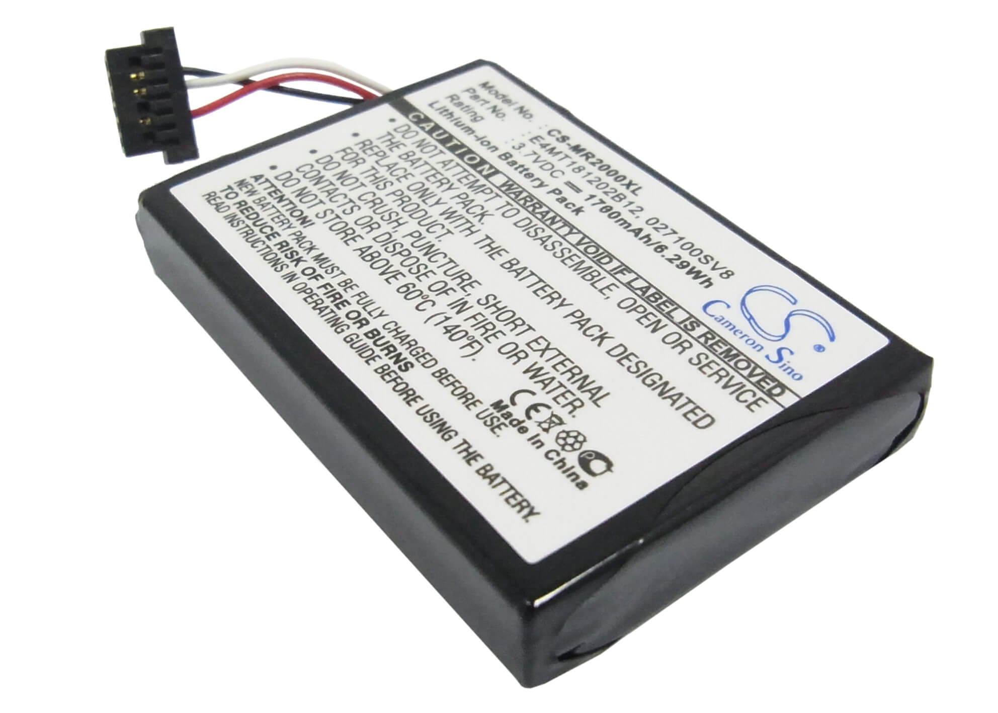3.7V, 1700mAh, Li-ion Battery fits Magellan, Roadmate 2000, Roadmate 2200t, 6.29Wh