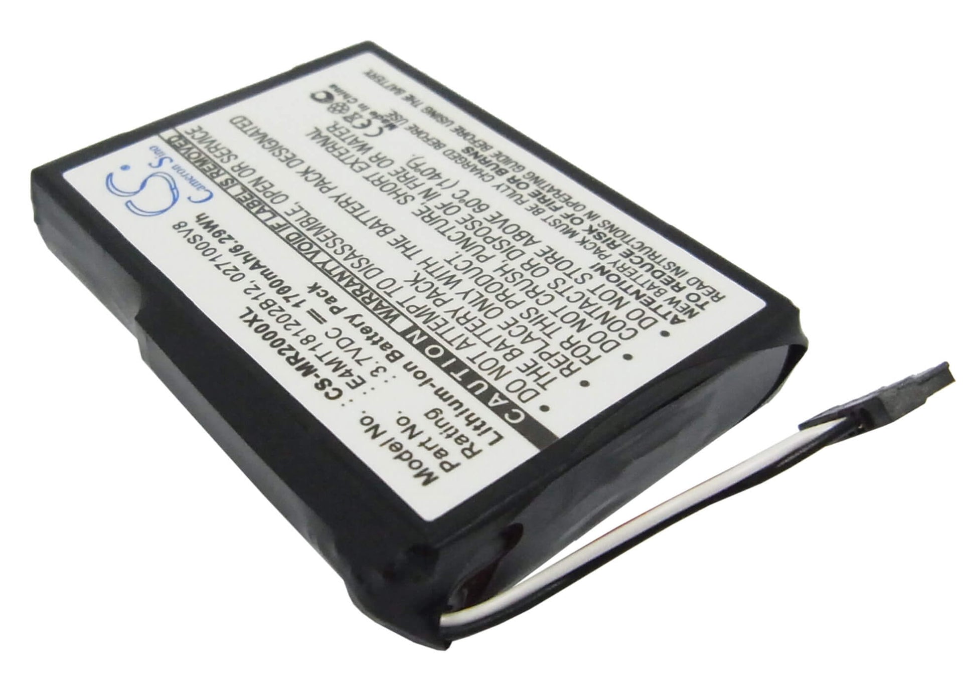 3.7V, 1700mAh, Li-ion Battery fits Magellan, Roadmate 2000, Roadmate 2200t, 6.29Wh