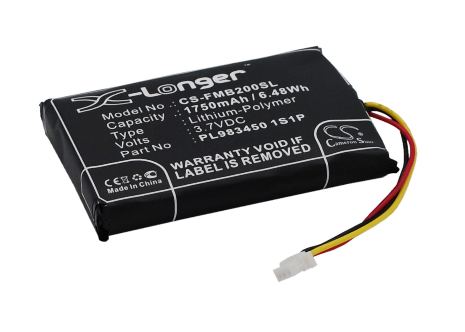 3.7V, 1750mAh, Li-Polymer Battery fits Falcom, Mambo 2, 6.475Wh