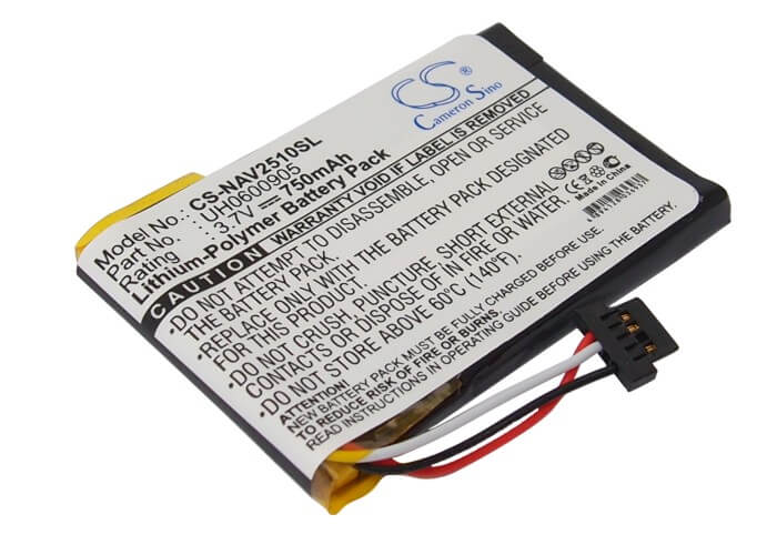 3.7V, 750mAh, Li-Polymer Battery fits Navigon, 2510, 2510 Explorer, 2.775Wh
