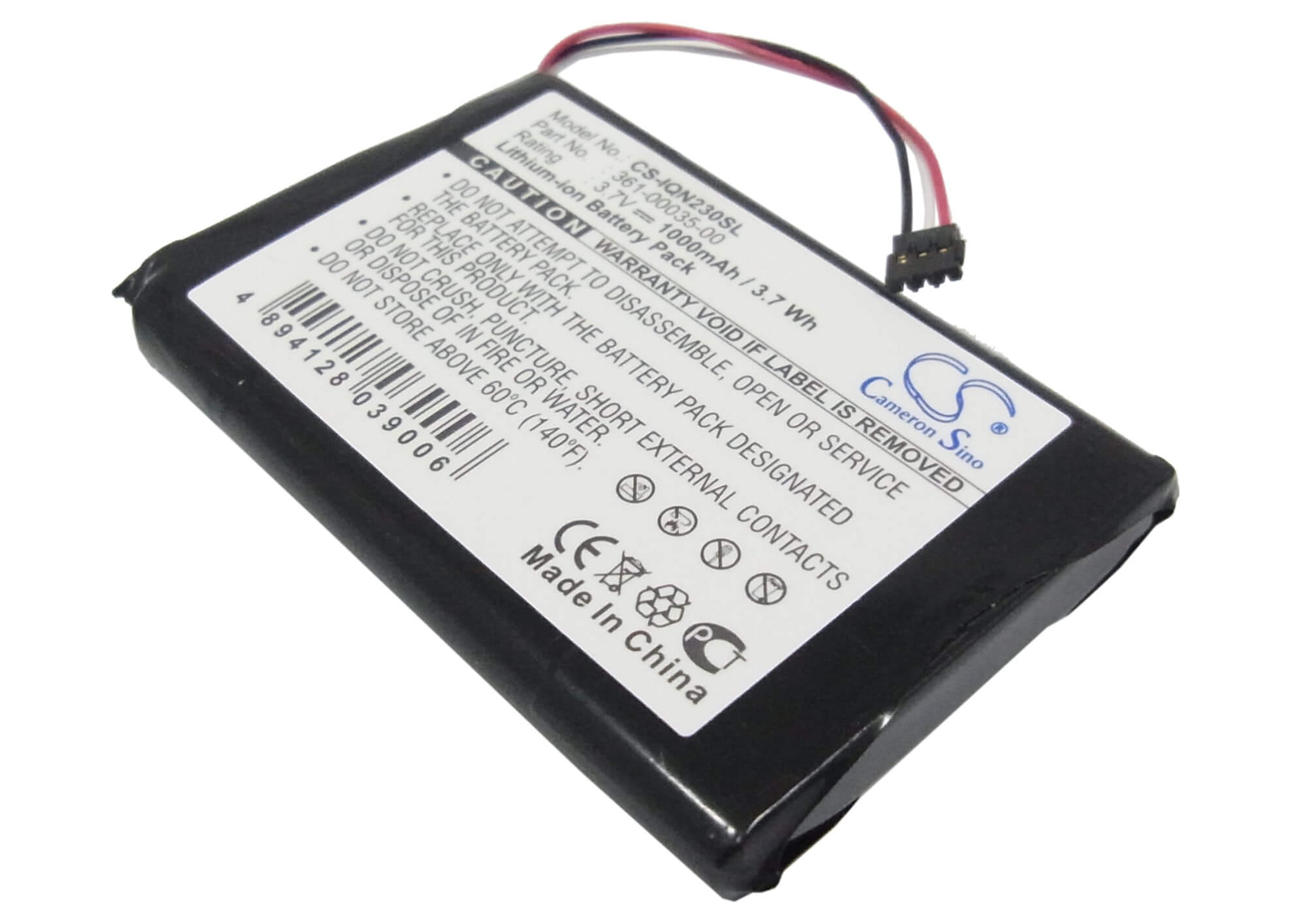 3.7V, 1000mAh, Li-ion Battery fits Garmin, Edge Touring Plus, Edge Touring+, 3.7Wh