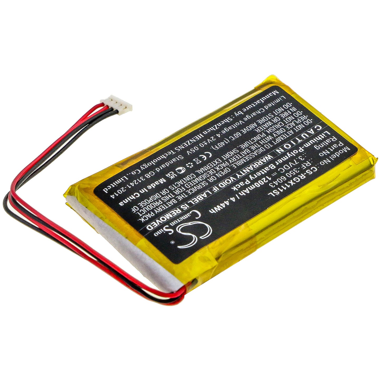 3.7V, 1200mAh, Li-Polymer Battery fits Renkforce, Gx-111, 4.44Wh