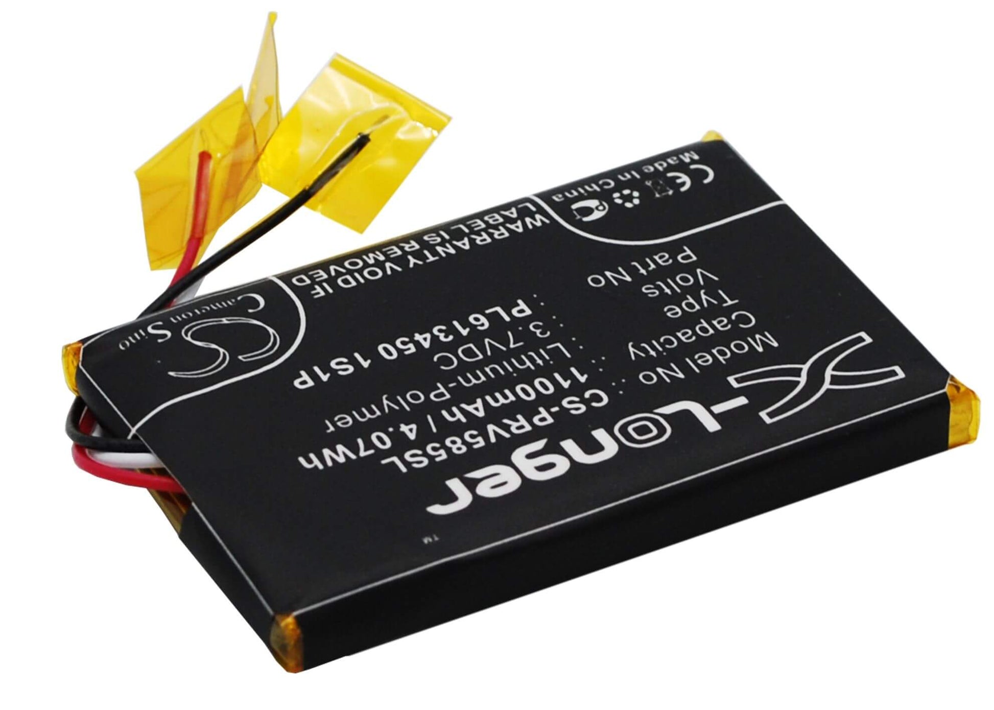 3.7V, 1100mAh, Li-Polymer Battery fits Prestigio, Geovision 5850hddvr, 4.07Wh