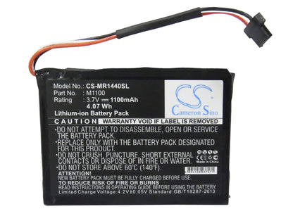 3.7V, 1100mAh, Li-ion Battery fits Magellan, Roadmate 1440, 4.07Wh