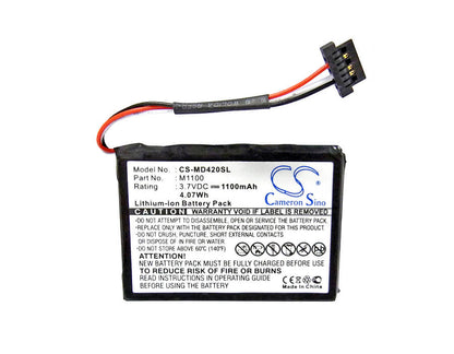 3.7V, 1100mAh, Li-ion Battery fits Medion, Gopal E4230, Gopal E4240, 4.07Wh