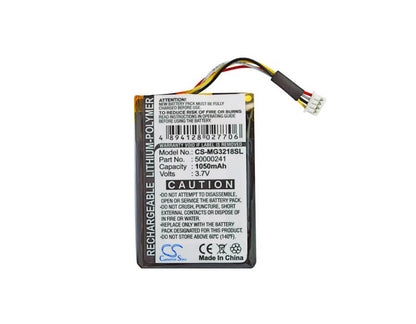 3.7V, 1050mAh, Li-Polymer Battery fits Typhoon, Myguide M Imove 3218, Myguide Pnd 3218, 3.885Wh