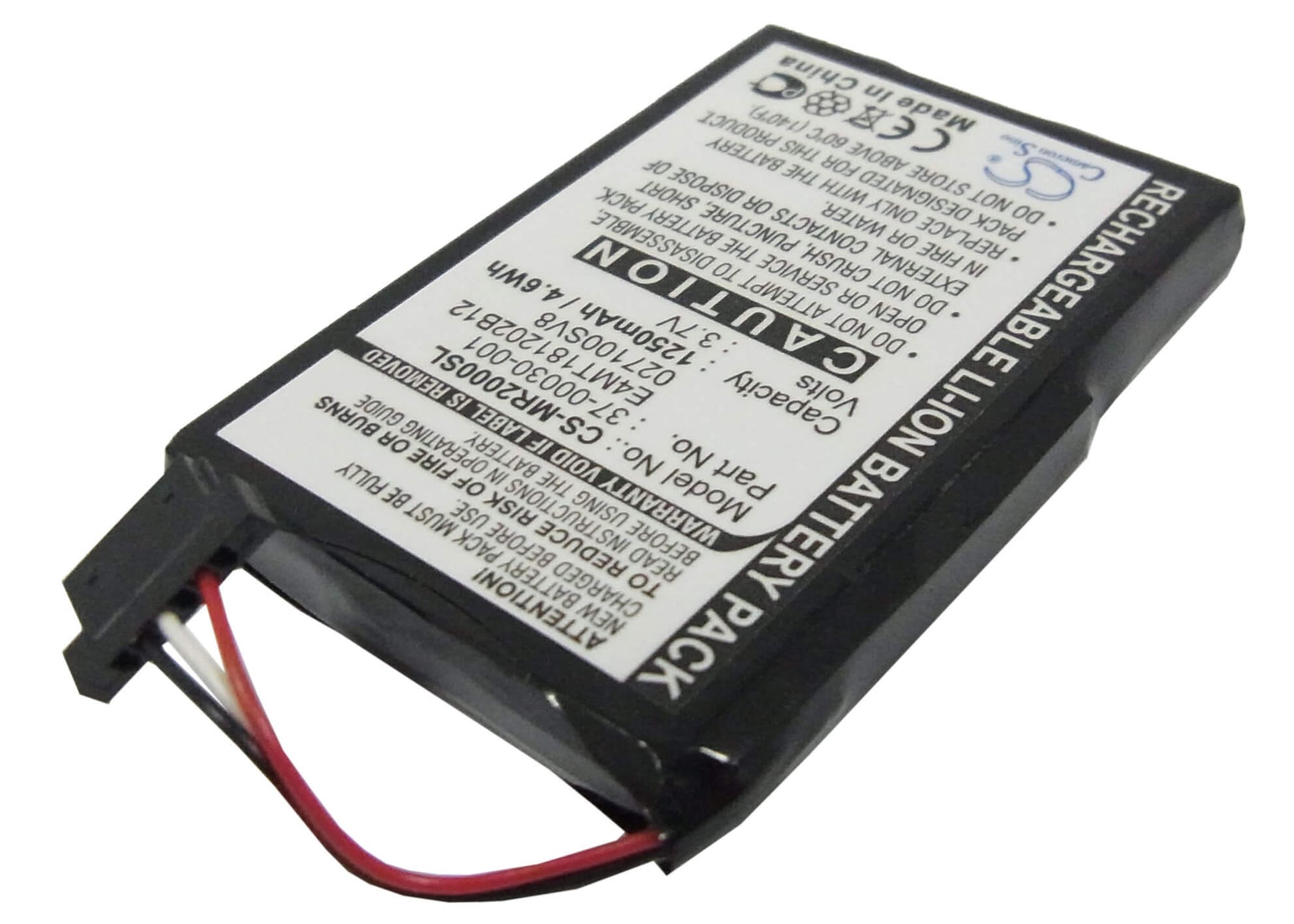 3.7V, 1250mAh, Li-ion Battery fits Magellan, Maestro 3100, Roadmate 2000, 4.625Wh
