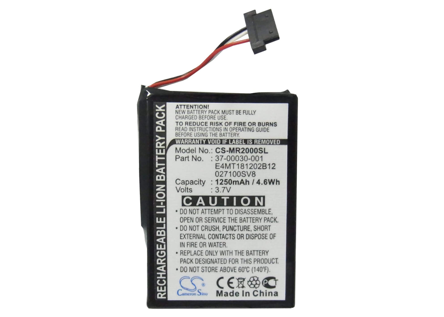 3.7V, 1250mAh, Li-ion Battery fits Magellan, Maestro 3100, Roadmate 2000, 4.625Wh