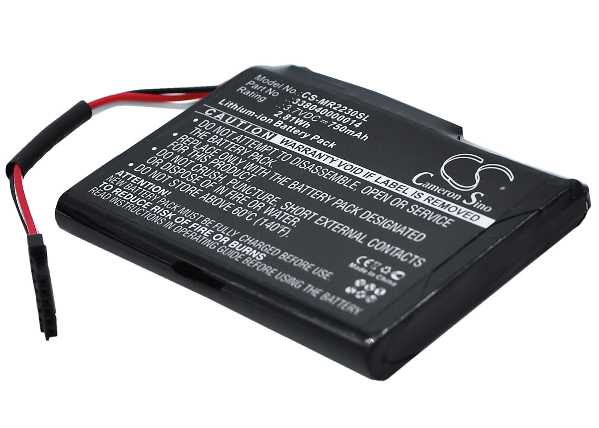 3.7V, 750mAh, Li-ion Battery fits Magellan, Roadmate 2230, Roadmate 2230t-lm, 2.775Wh