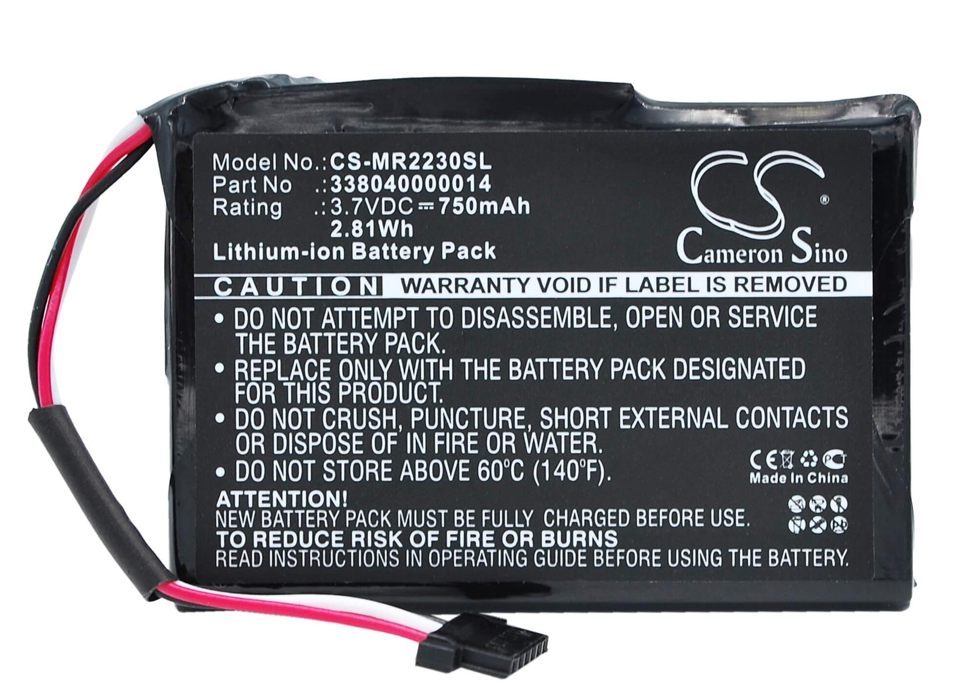 3.7V, 750mAh, Li-ion Battery fits Magellan, Roadmate 2230, Roadmate 2230t-lm, 2.775Wh
