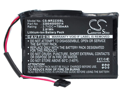 3.7V, 750mAh, Li-ion Battery fits Magellan, Roadmate 2230, Roadmate 2230t-lm, 2.775Wh