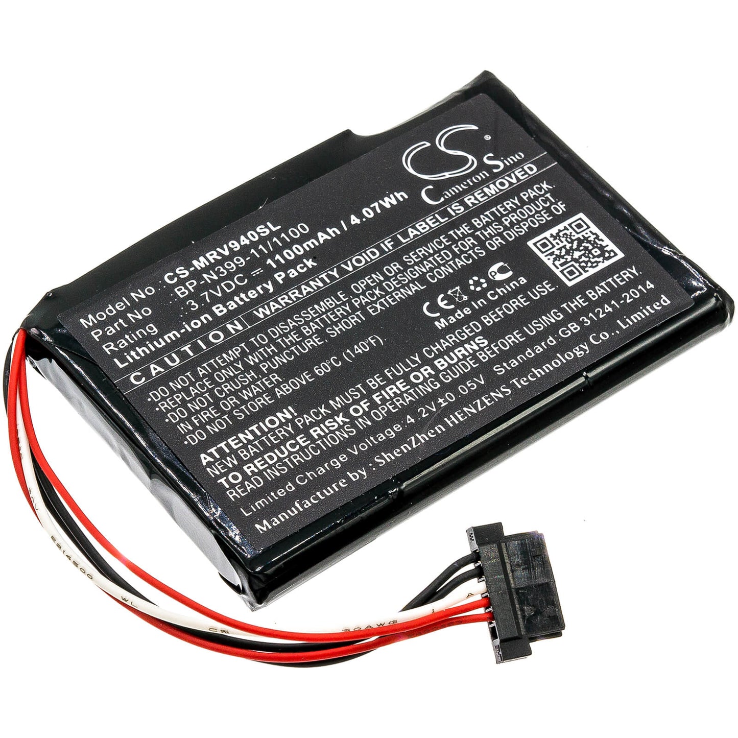 3.7V, 1100mAh, Li-ion Battery fits Magellan, Roadmate Rv 9490t-lmb, 4.07Wh