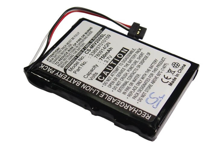 3.7V, 750mAh, Li-ion Battery fits Mitac, Mio Moov 200, Mio Moov 200e, 2.775Wh