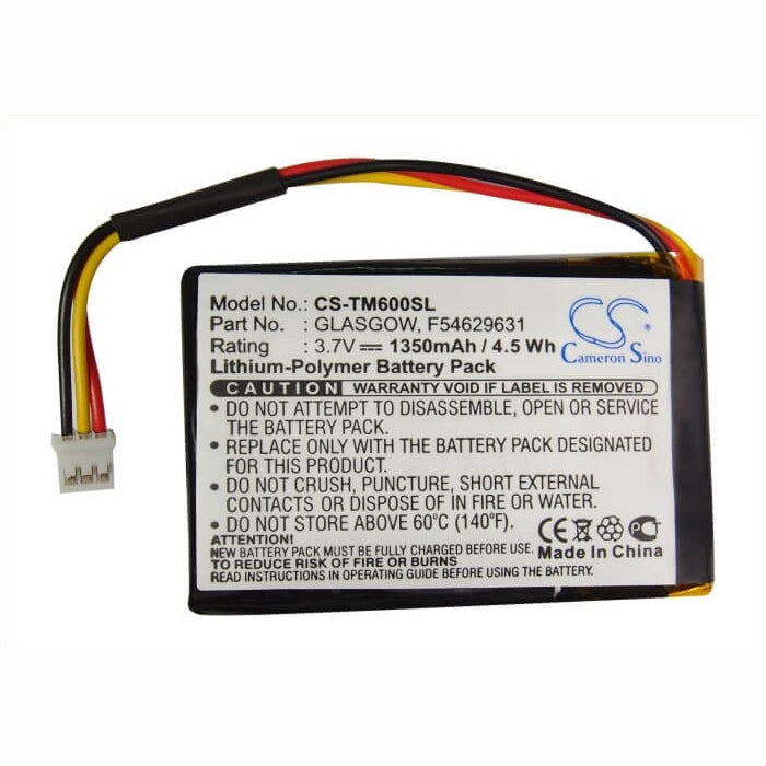 3.7V, 1350mAh, Li-Polymer Battery fits Tomtom, One V1, 4.995Wh