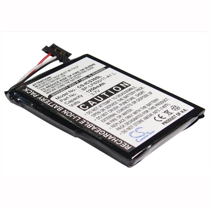 3.7V, 1250mAh, Li-ion Battery fits Navman, S30, S50, 4.625Wh
