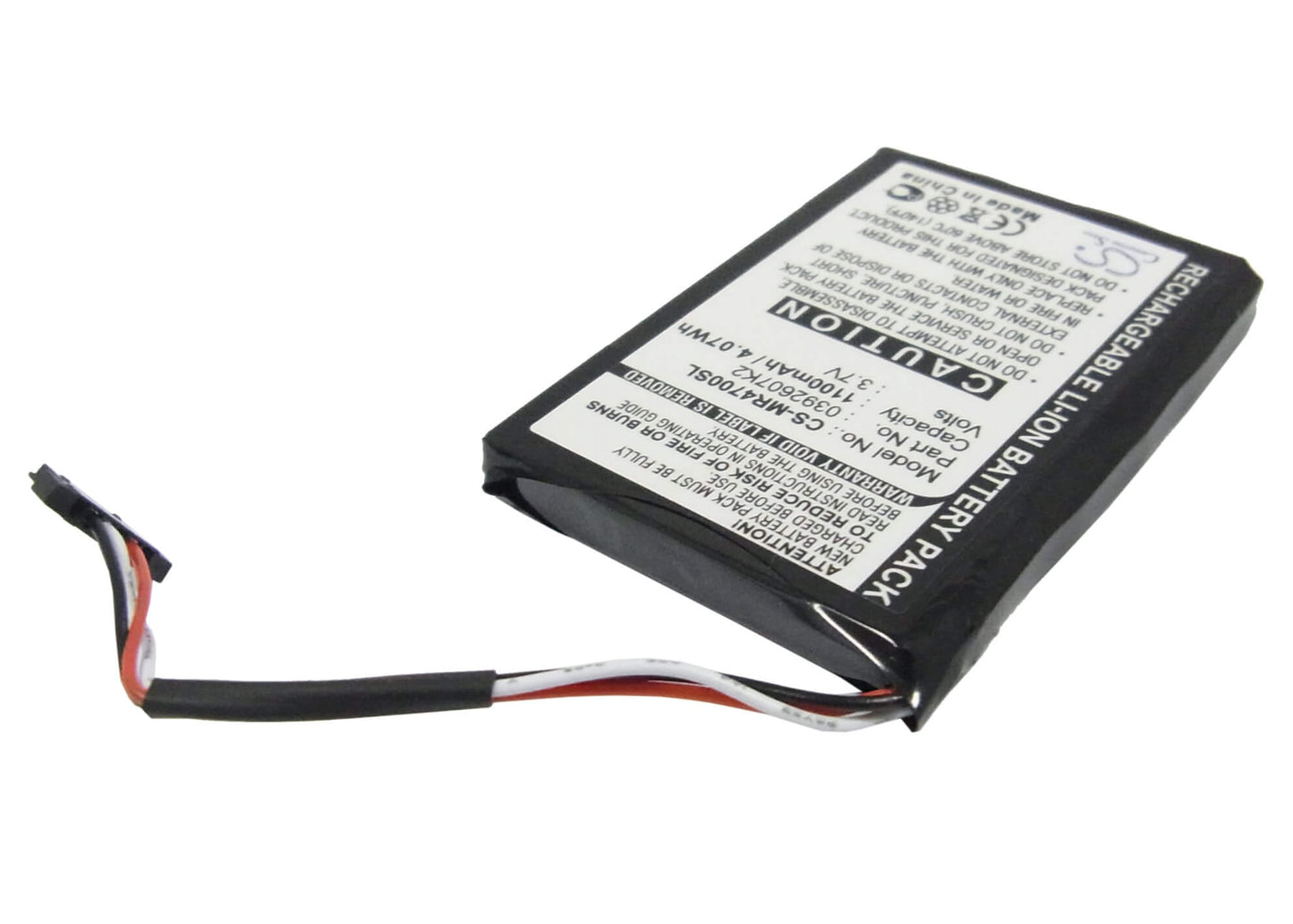 3.7V, 1100mAh, Li-ion Battery fits Magellan, Ma4700sgxuc, Maestro 4700, 4.07Wh