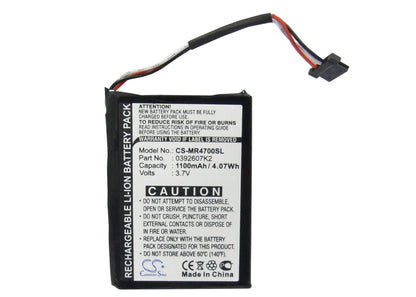 3.7V, 1100mAh, Li-ion Battery fits Magellan, Ma4700sgxuc, Maestro 4700, 4.07Wh