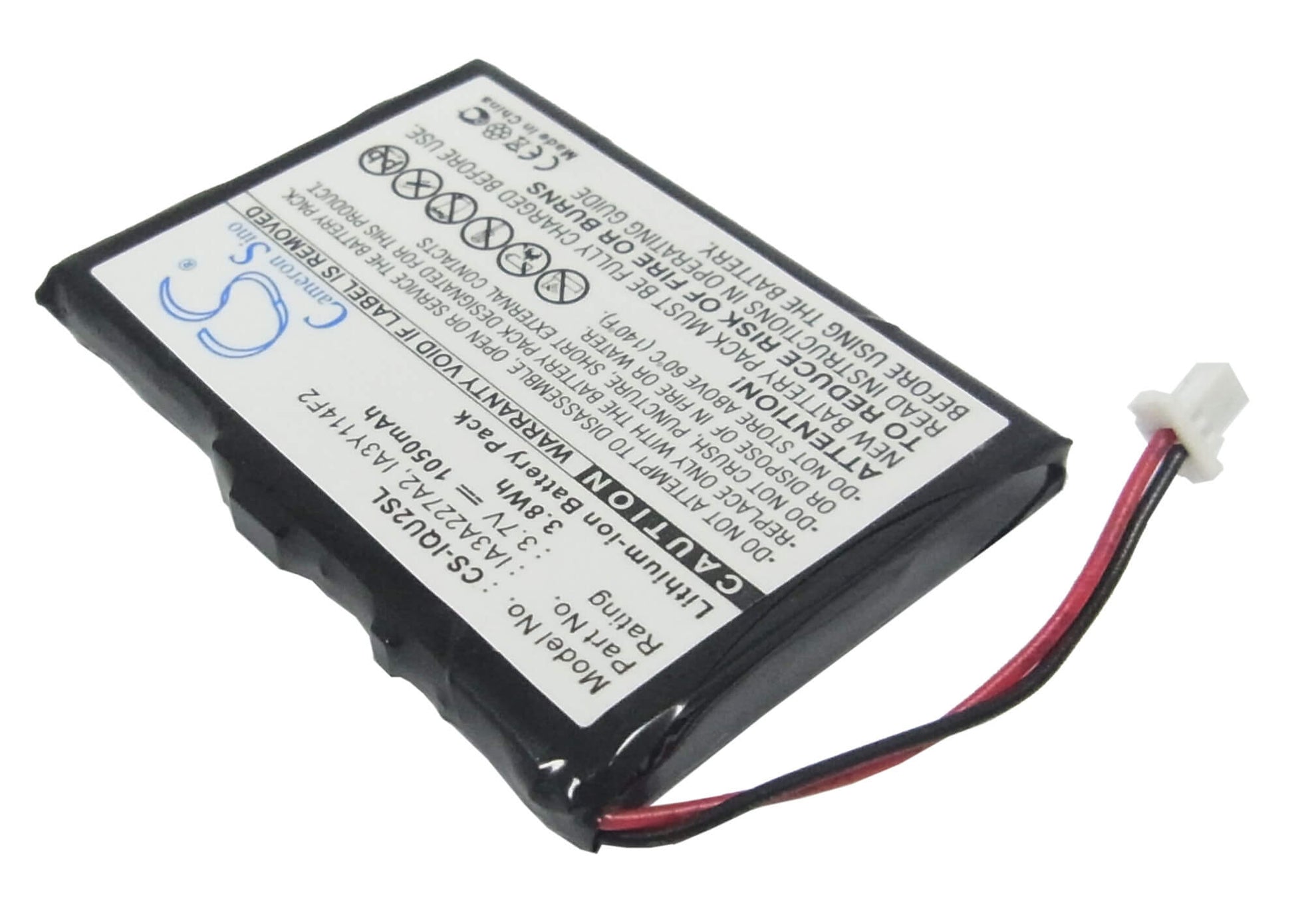 3.7V, 1050mAh, Li-ion Battery fits Garmin, Quest 2, 3.885Wh