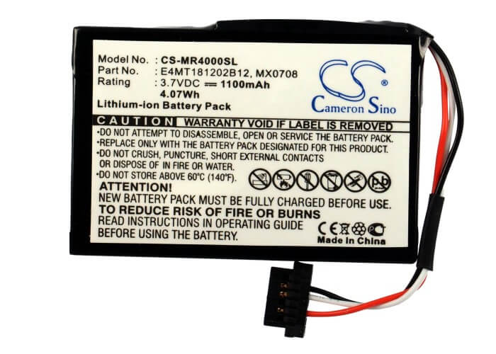 3.7V, 1100mAh, Li-ion Battery fits Magellan, Maestro 4000, Maestro 4000t, 4.07Wh
