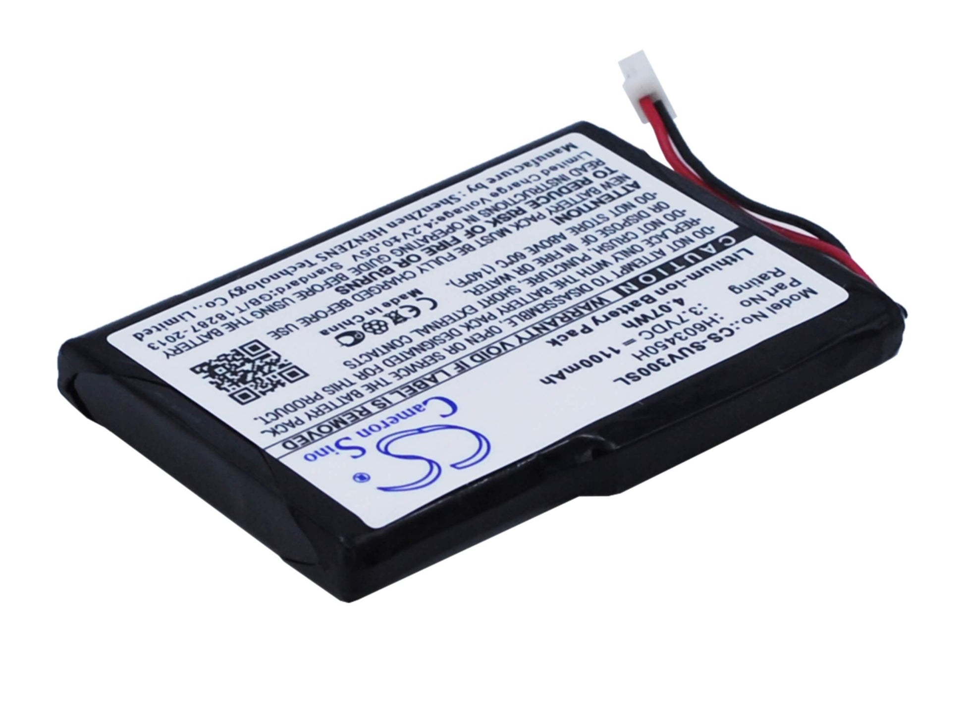 3.7V, 1100mAh, Li-ion Battery fits Sureshotgps, C2796, Micro V3, 4.07Wh