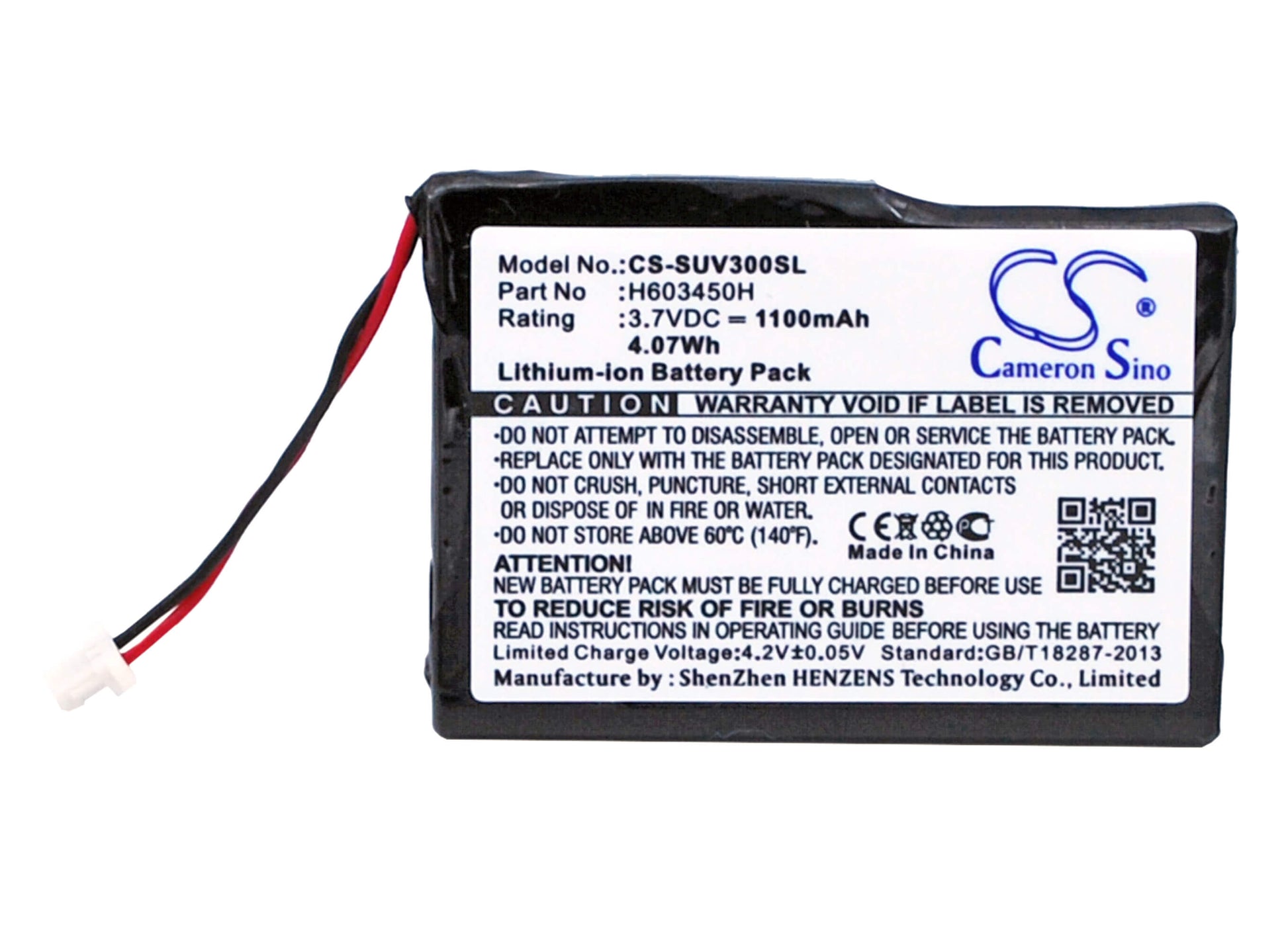 3.7V, 1100mAh, Li-ion Battery fits Sureshotgps, C2796, Micro V3, 4.07Wh