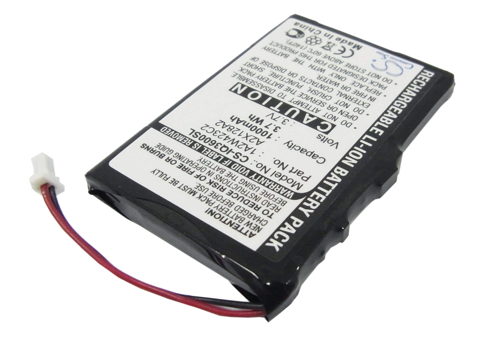 3.7V, 1000mAh, Li-ion Battery fits Garmin, Ique 3200, Ique 3600, 3.7Wh