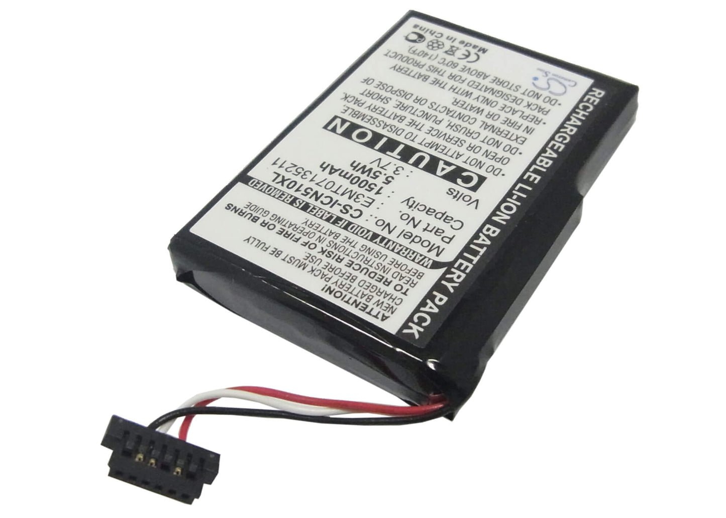 3.7V, 1500mAh, Li-ion Battery fits Navman, Icn 510, Icn 520, 5.55Wh