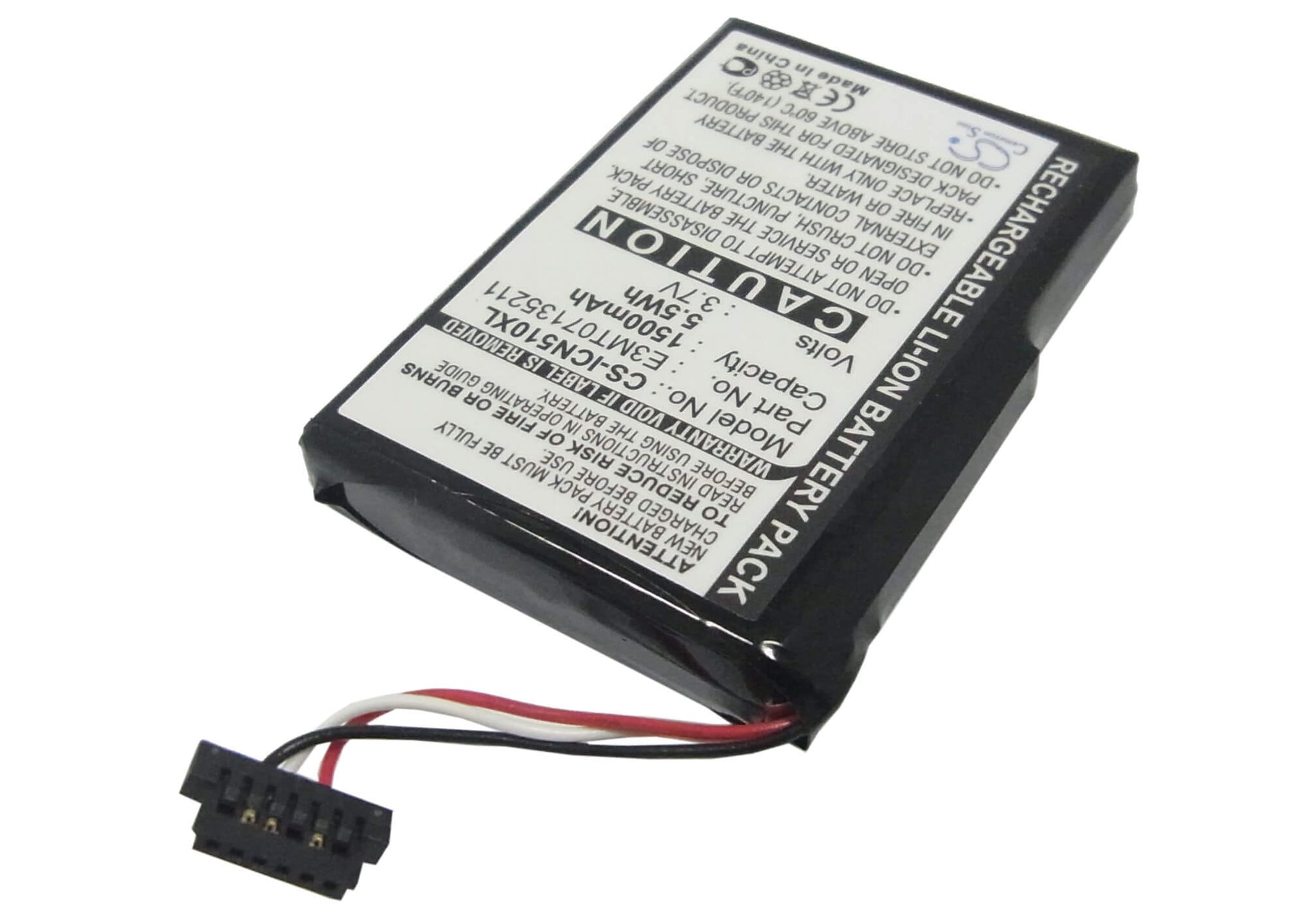3.7V, 1500mAh, Li-ion Battery fits Navman, Icn 510, Icn 520, 5.55Wh