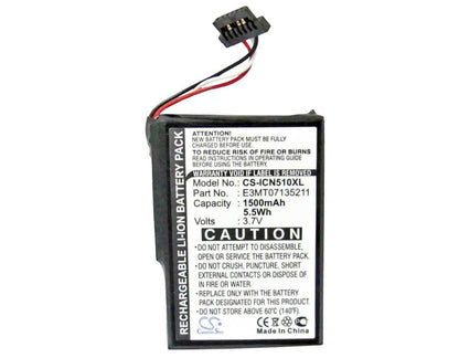 3.7V, 1500mAh, Li-ion Battery fits Navman, Icn 510, Icn 520, 5.55Wh