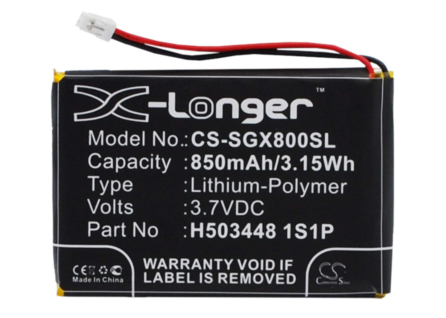 3.7V, 850mAh, Li-Polymer Battery fits Skygolf, Skycaddie Aire, Skycaddie Aire 2, 3.145Wh