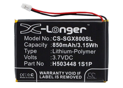 3.7V, 850mAh, Li-Polymer Battery fits Skygolf, Skycaddie Aire, Skycaddie Aire 2, 3.145Wh