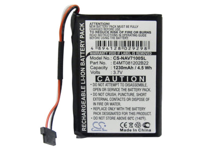 3.7V, 1230mAh, Li-Polymer Battery fits Navman, N20, 4.551Wh