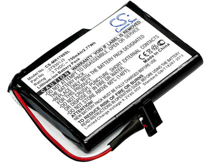 3.7V, 750mAh, Li-ion Battery fits Magellan, Roadmate 1700, 2.775Wh