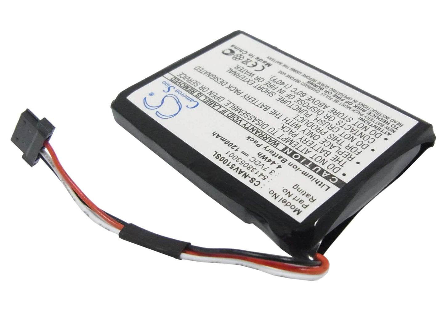 3.7V, 1200mAh, Li-ion Battery fits Navigon, 5100, 5100 Max, 4.44Wh