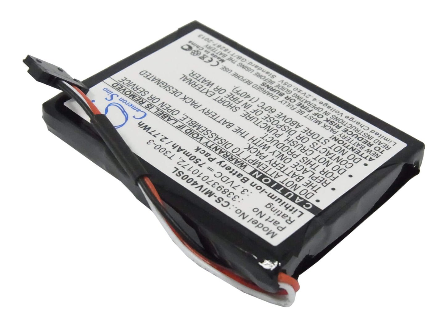 3.7V, 750mAh, Li-ion Battery fits Mitac, M1100, Mio 4190, 2.775Wh