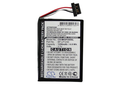 3.7V, 1250mAh, Li-ion Battery fits Yakumo, Delta X 5bt, 4.625Wh