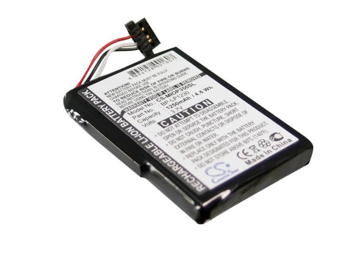 3.7V, 1250mAh, Li-ion Battery fits Typhoon, Myguide 3500 Go, 4.625Wh