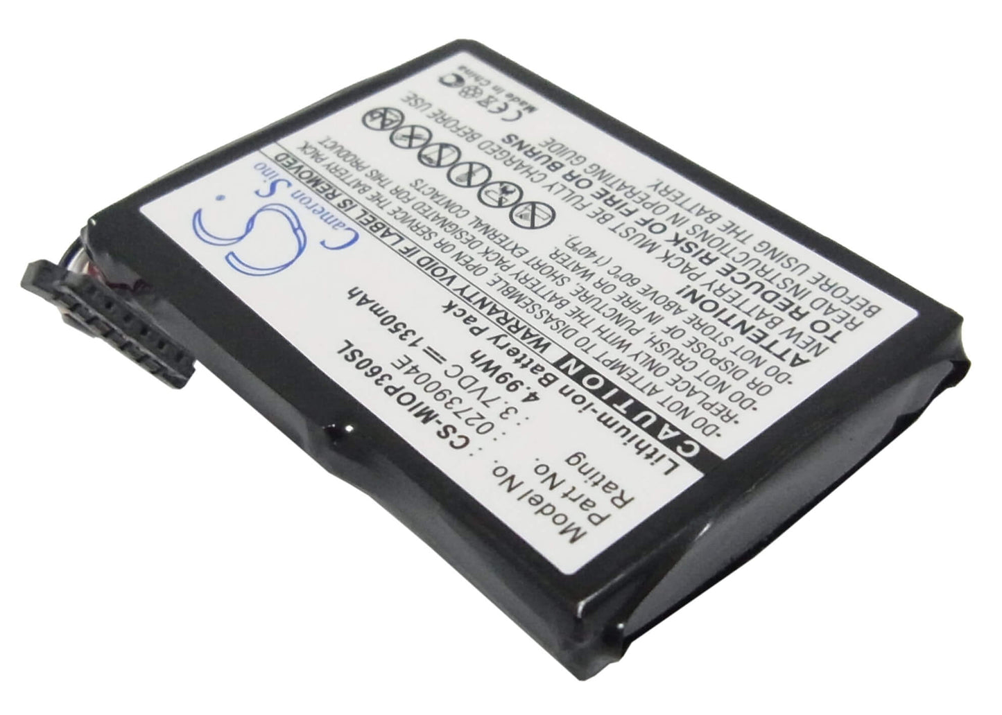 3.7V, 1350mAh, Li-ion Battery fits Mitac, Mio P360, Mio P560, 4.995Wh