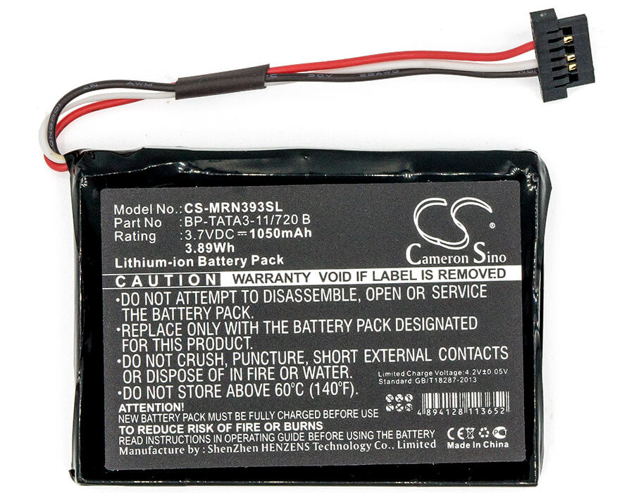 3.7V, 1050mAh, Li-ion Battery fits Mio, Moov M410, 3.885Wh